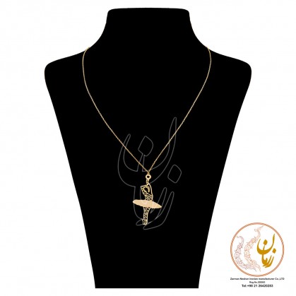 Gold Necklace - Origami Ballerina Design-ZMM0839